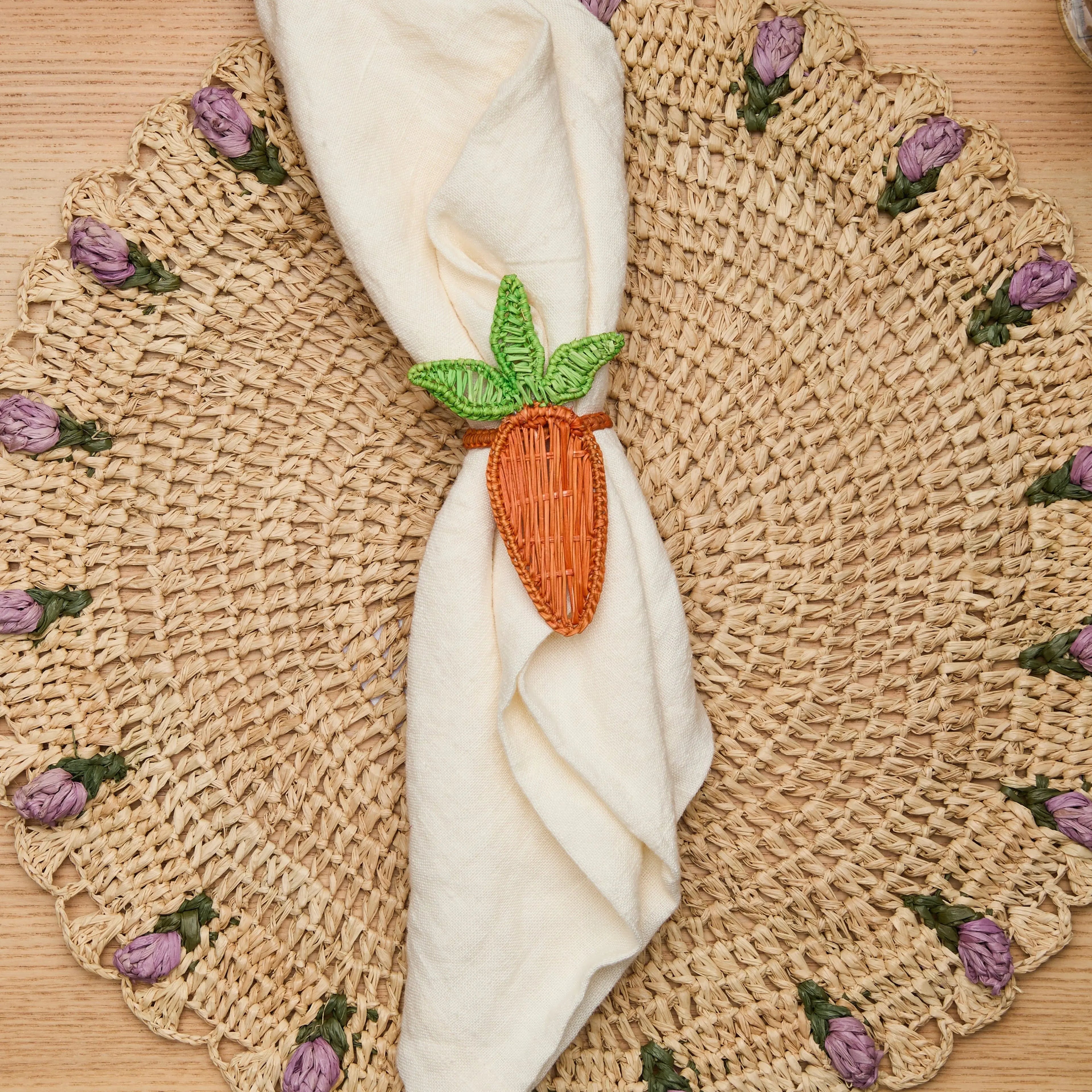 Carrot Handwoven Napkin Rings Set of 4 Payton James