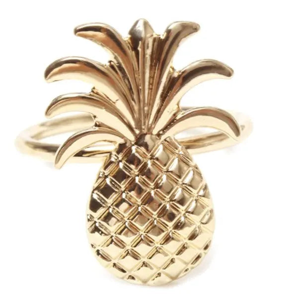 Tropical Pineapple Napkin Rings Set of 6 The Diamond Empire LLC