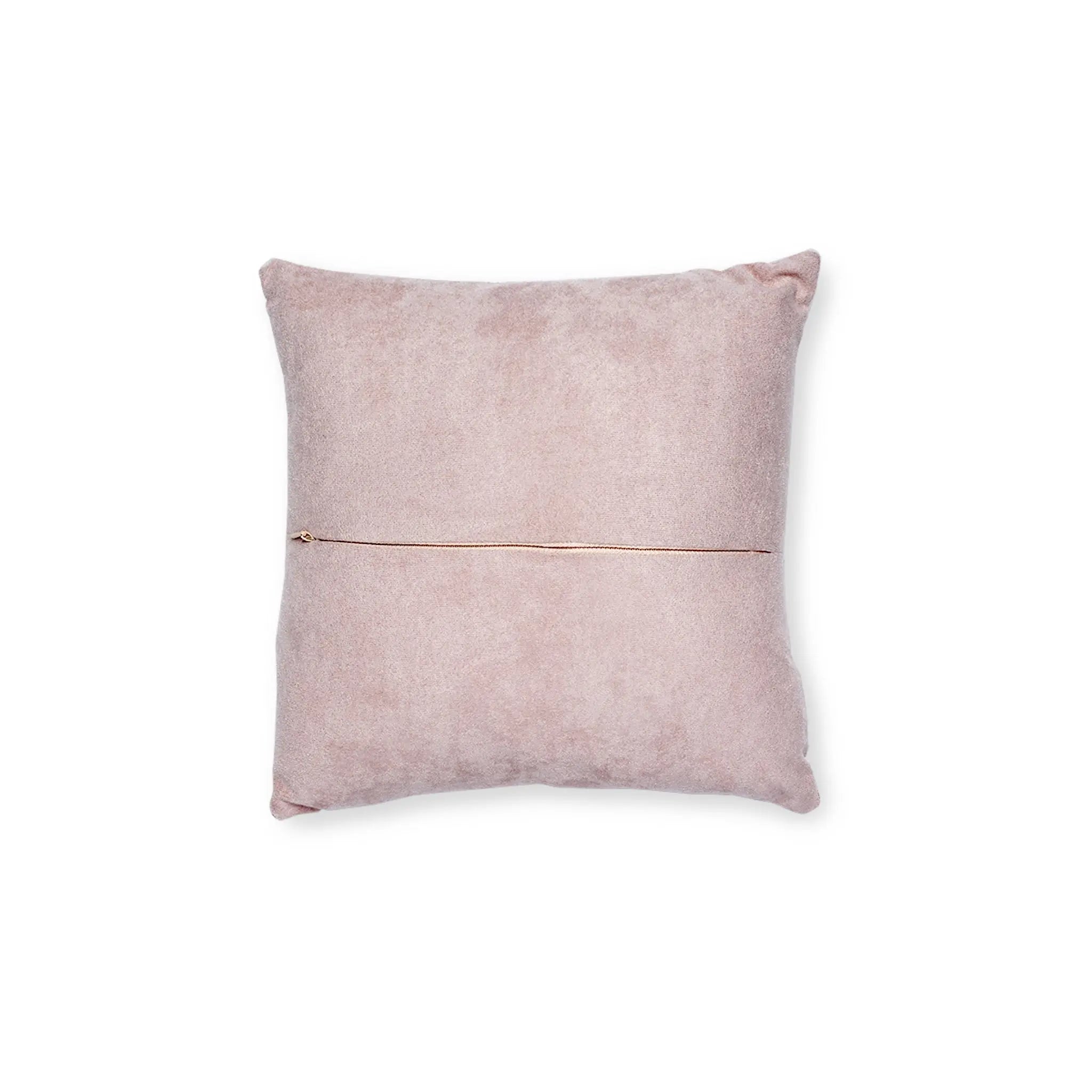Pink Floral Throw Pillow with soft velvet texture and discreet back zipper