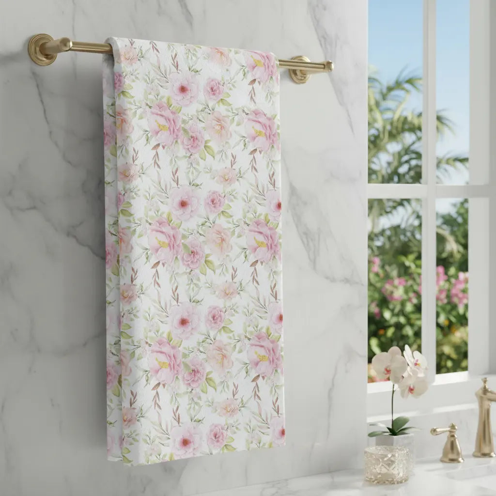 Rosecliff Cotton Mink Bath Towel Printify
