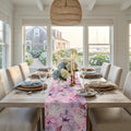 Pink Tropical Floral Table Runner  Home Decor