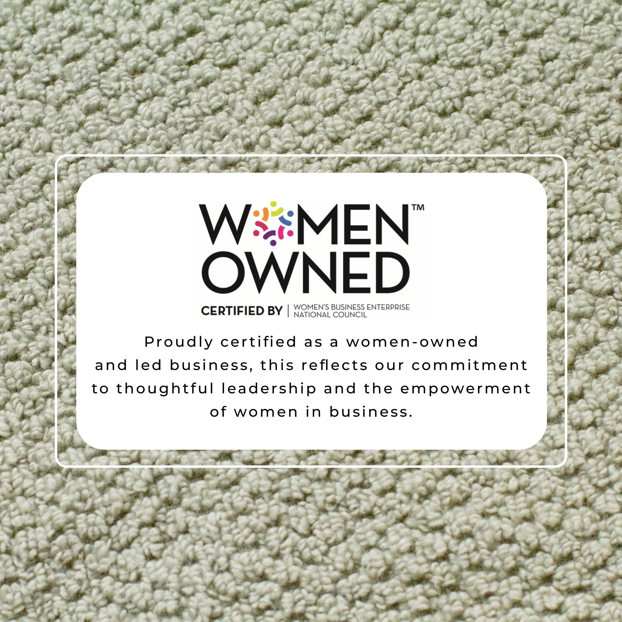 100% cotton Marbella Collection bath towel set with beige woven texture and Women Owned certification badge.