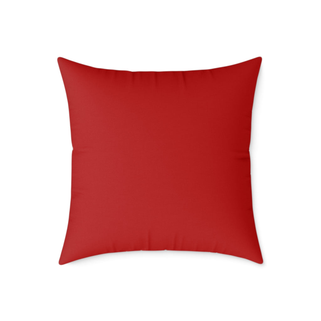 Red and ivory striped Christmas throw pillow with a timeless festive look.