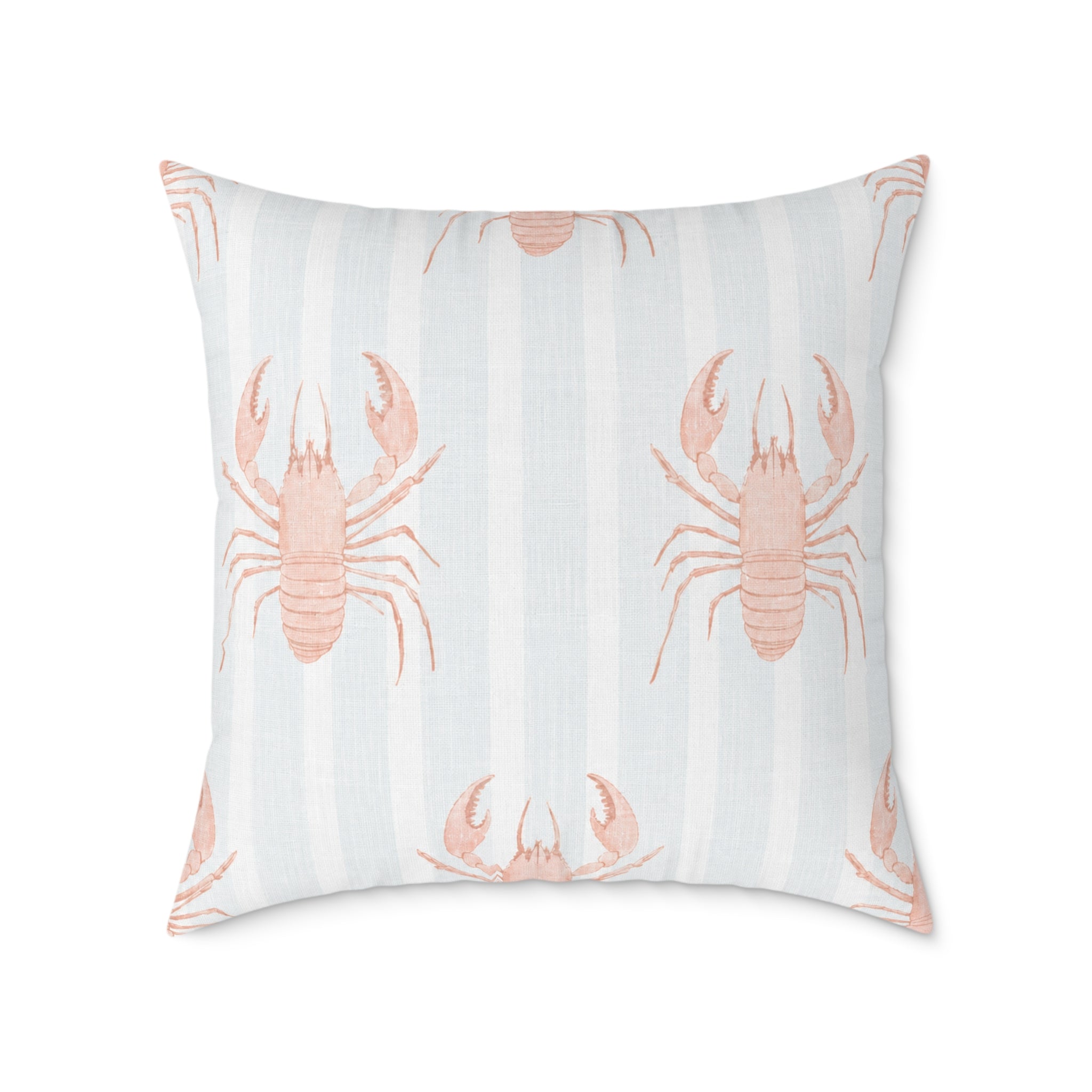 Lobster pattern square throw pillow cover for coastal and nautical home decor