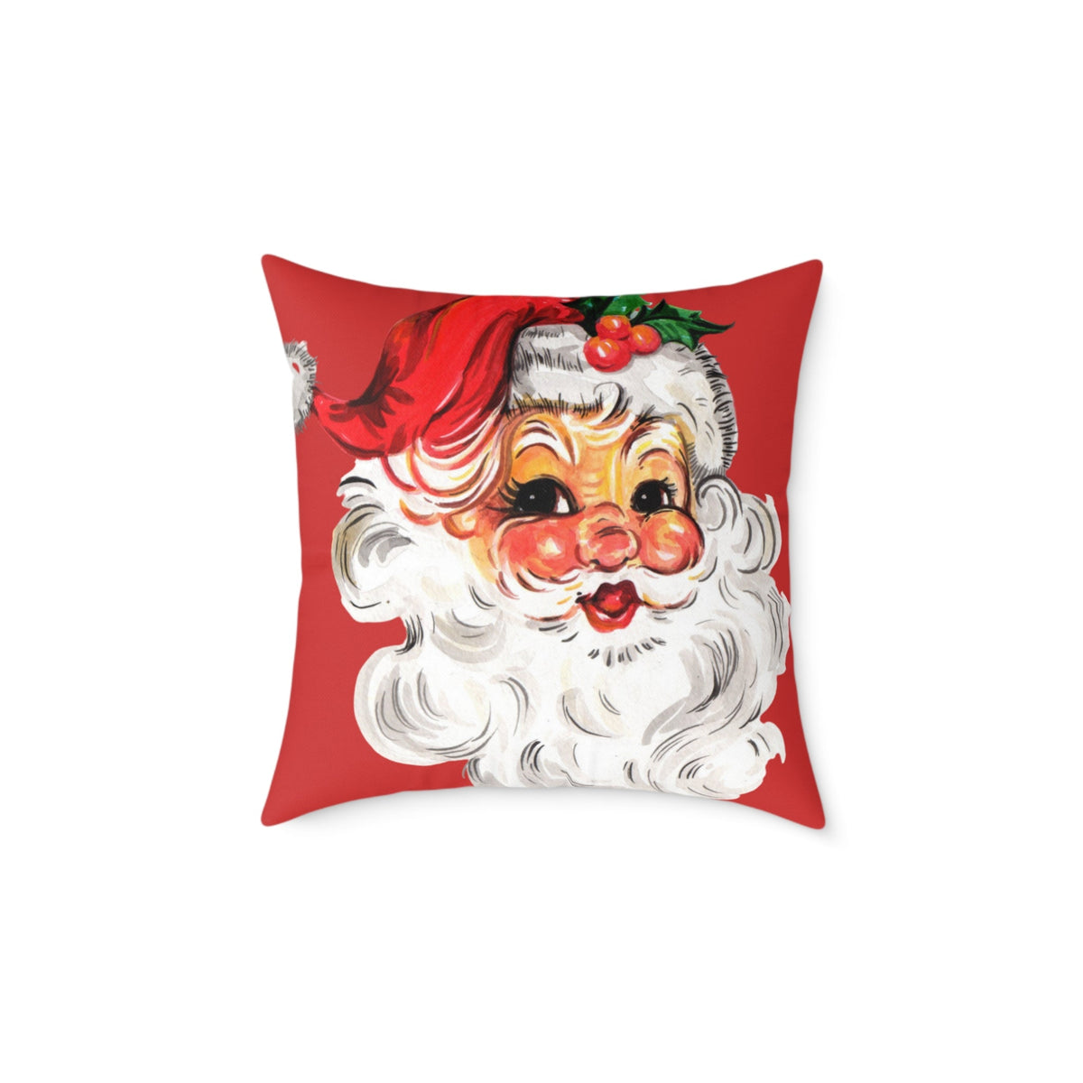 Red Santa Claus holiday cushion for festive Christmas home styling.