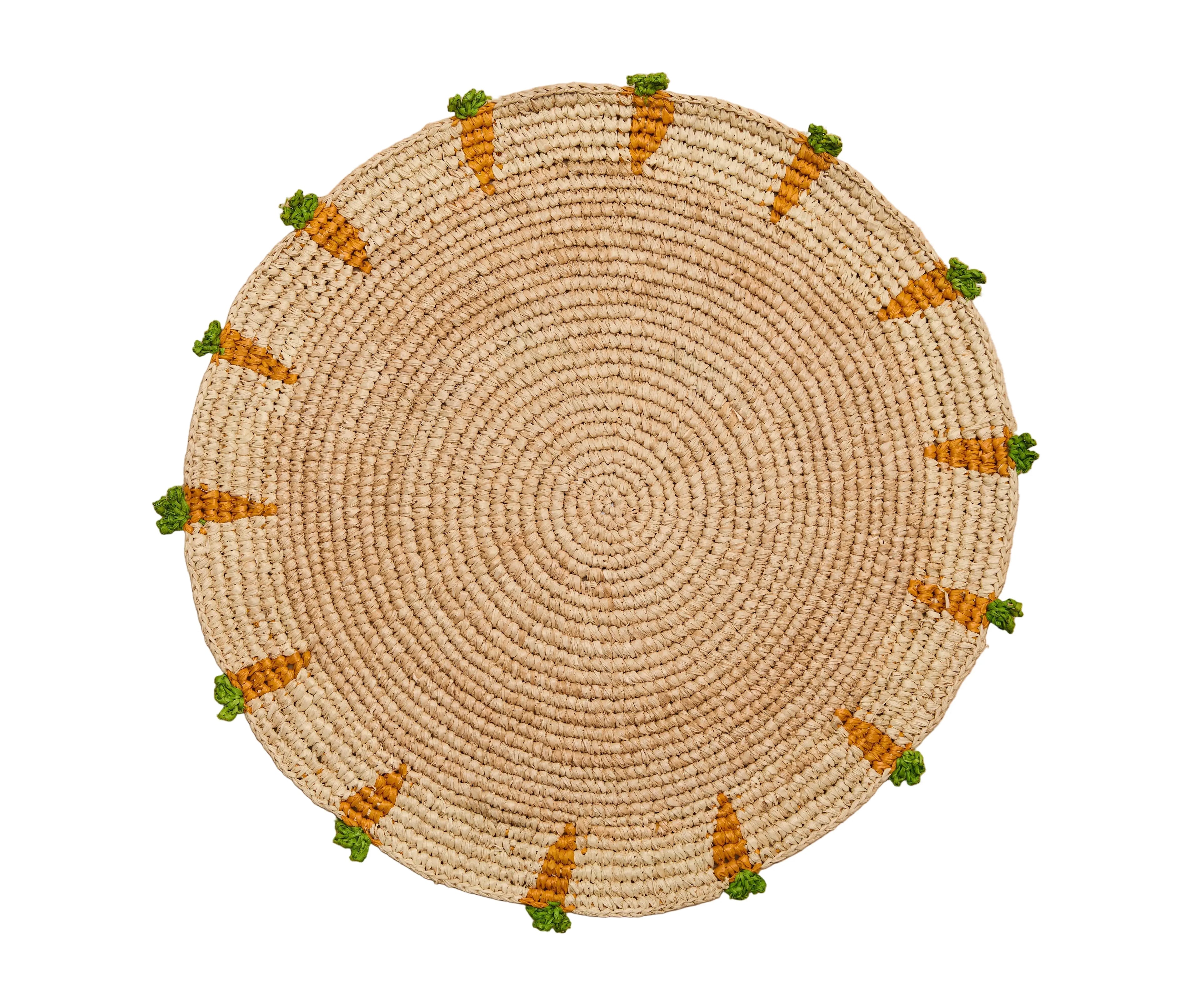Handwoven Easter Carrot Raffia Placemat Payton James