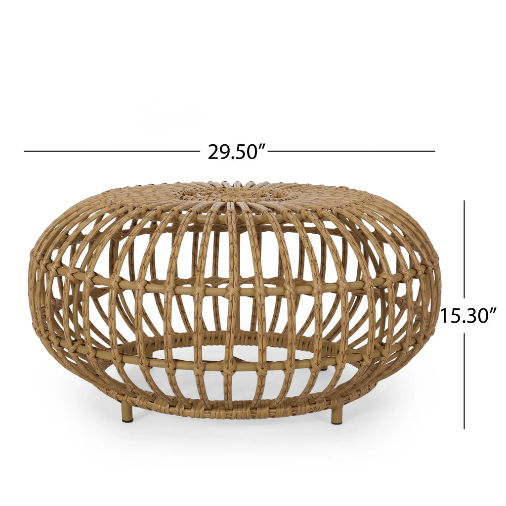Coastal Woven Rattan Coffee Table HouseOfZazla