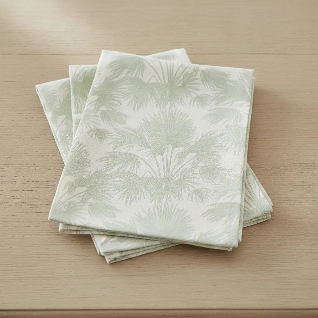 Sage Palm Breeze Linen Napkin Set of 4 Printify