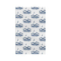 Blue Sailboat & Island Toile Kitchen Towel Printify