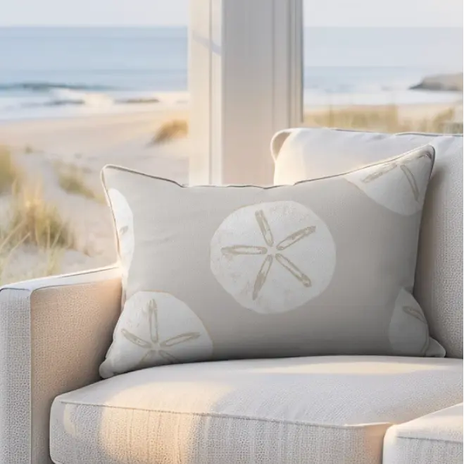 Sanibel Sand Dollar Lumbar Pillow Printify