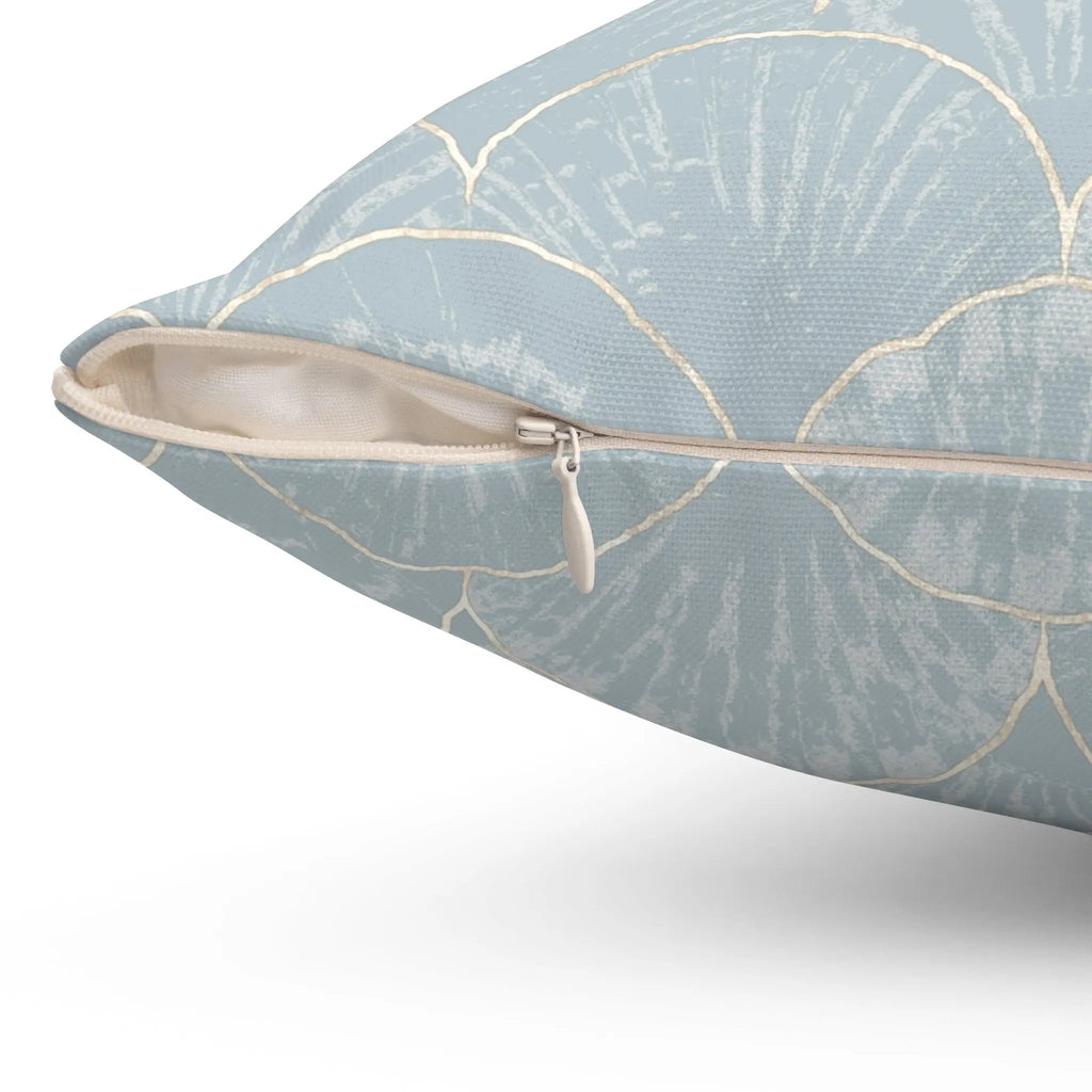 Light Blue Seashell Scallop Pattern Pillow Printify