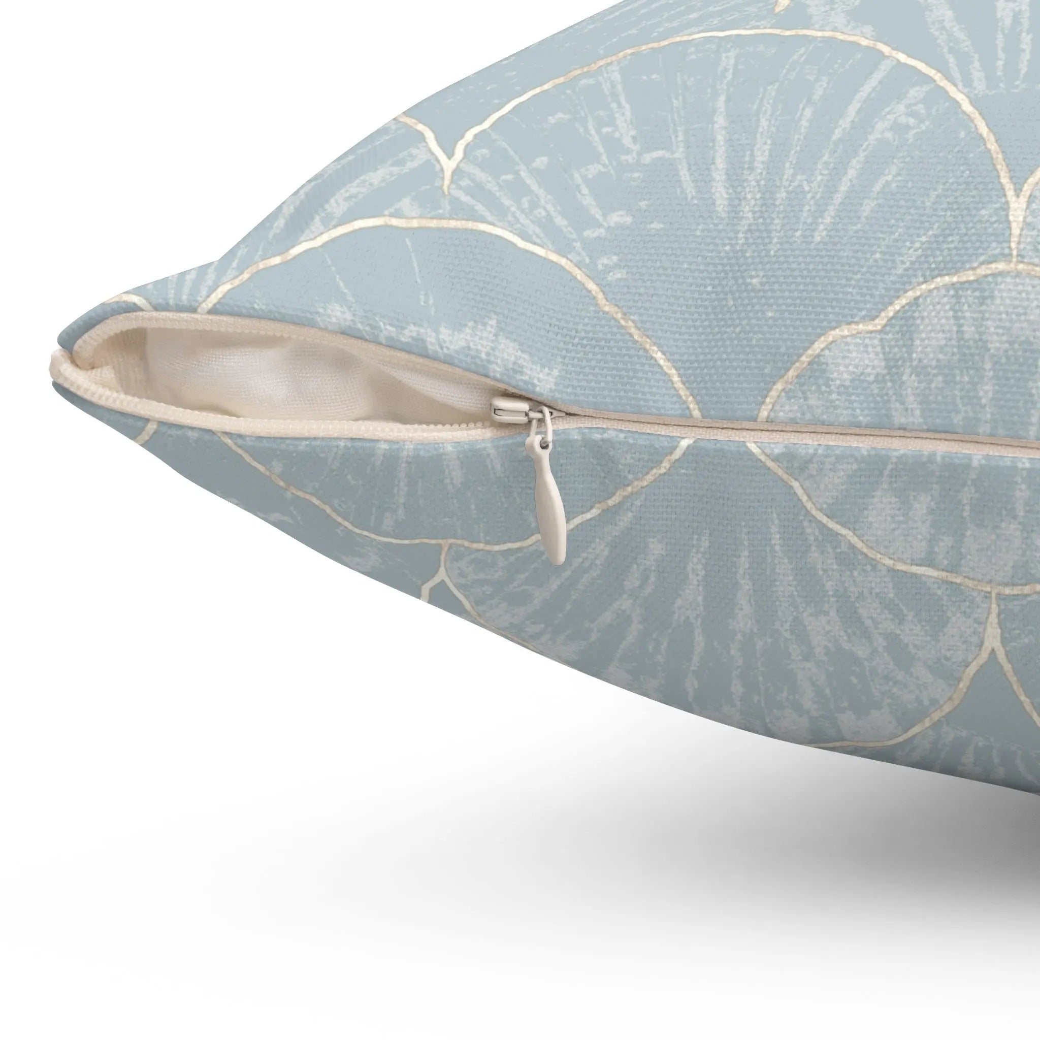 Light Blue Seashell Scallop Pattern Pillow Printify