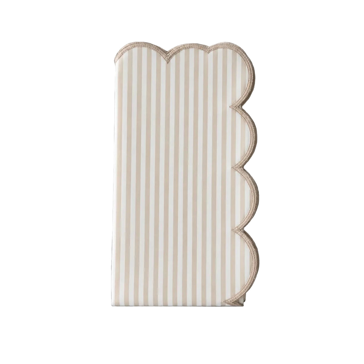 Scalloped linen napkins for elegant coastal table decor and seasonal entertaining.