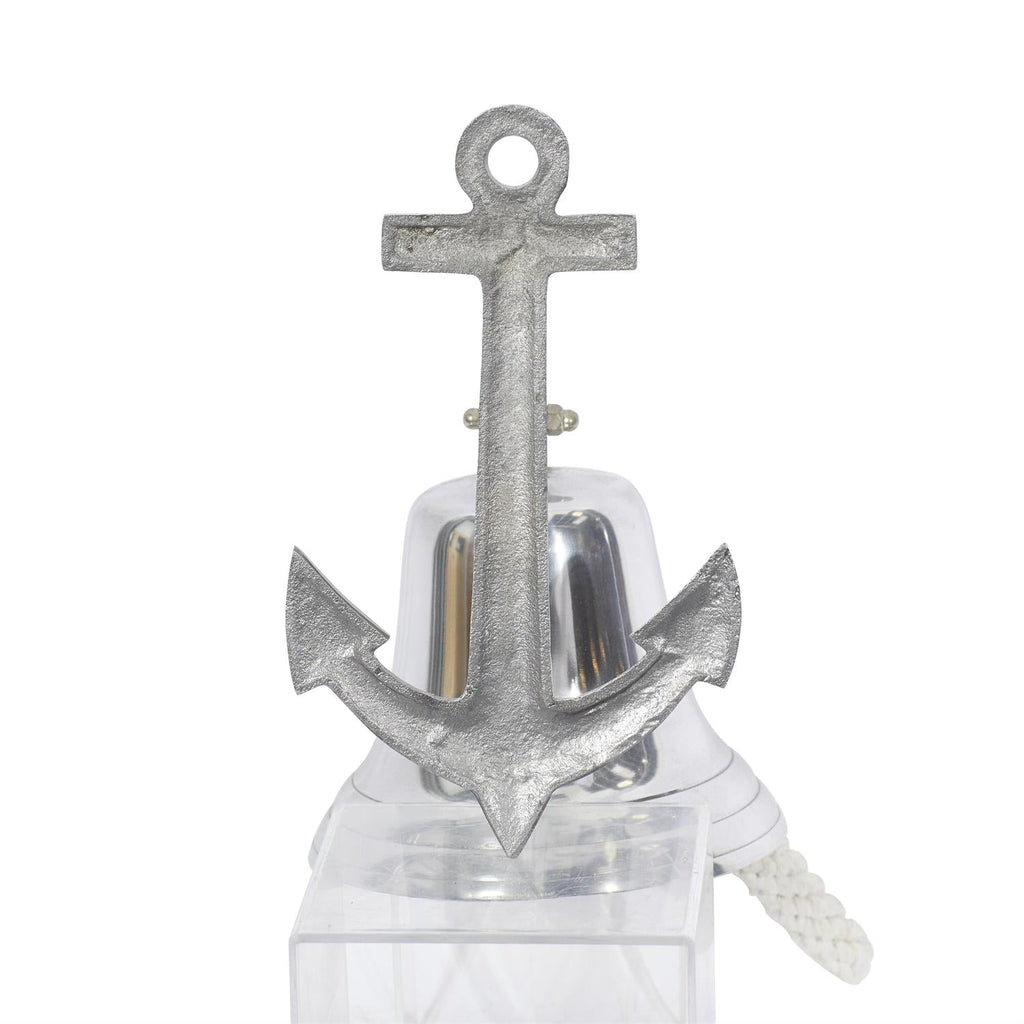Nautical Silver Aluminum Anchor Wall Bell  Bells