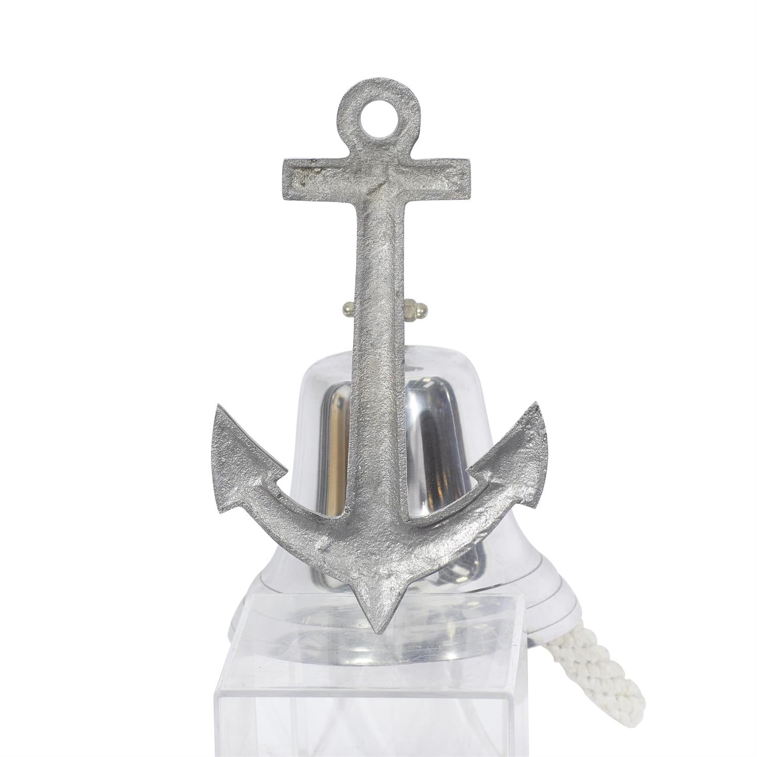 Nautical Silver Aluminum Anchor Wall Bell  Bells