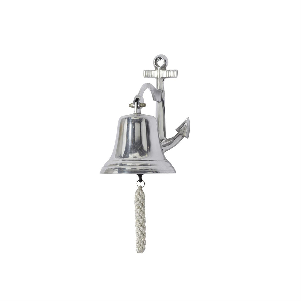 Nautical Silver Aluminum Anchor Wall Bell  Bells