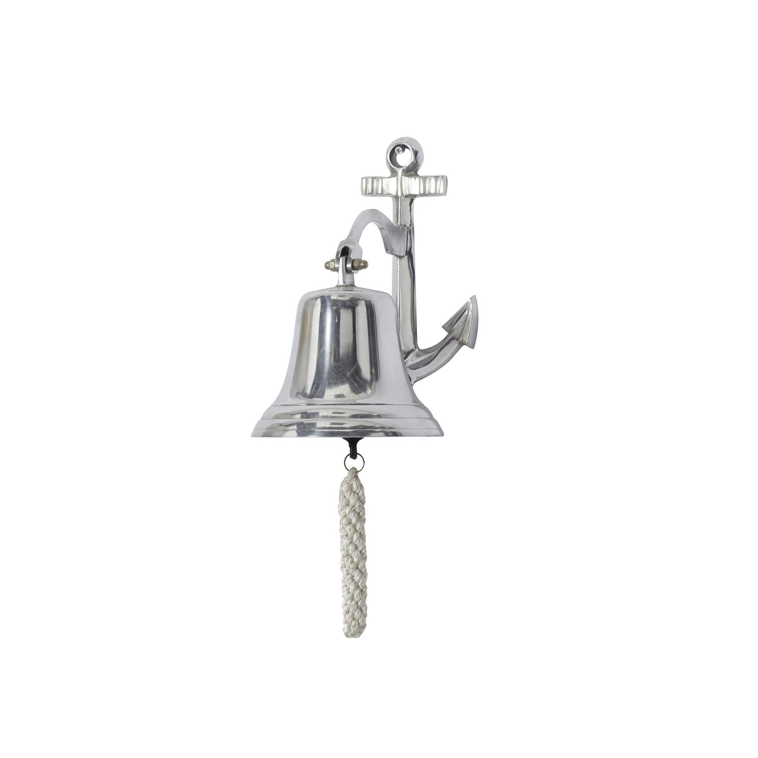 Nautical Silver Aluminum Anchor Wall Bell  Bells