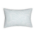 Soft seafoam wave pattern lumbar throw pillow in light blue tones for modern coastal interiors