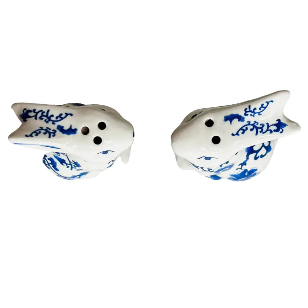 Hand Painted Porcelain Bunny Salt & Pepper Shakers BandsCo Straps