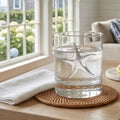Clear starfish cocktail glass designed for coastal and ocean-inspired home bars