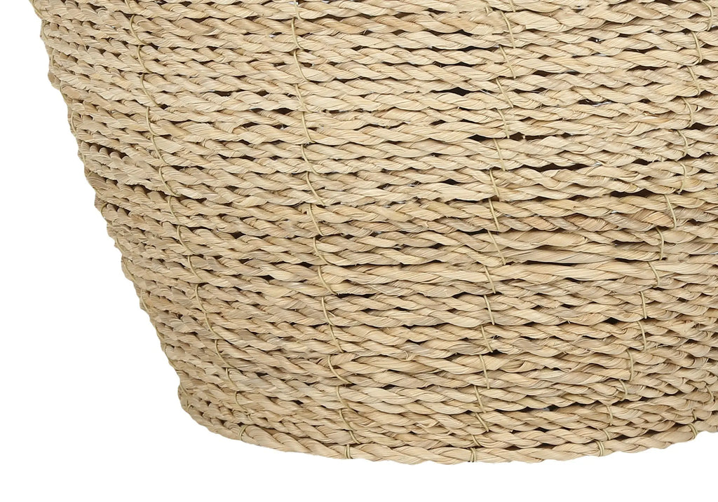 25" Coastal Table Lamp with Rattan Base & Linen Drum Shade HouseOfZazla