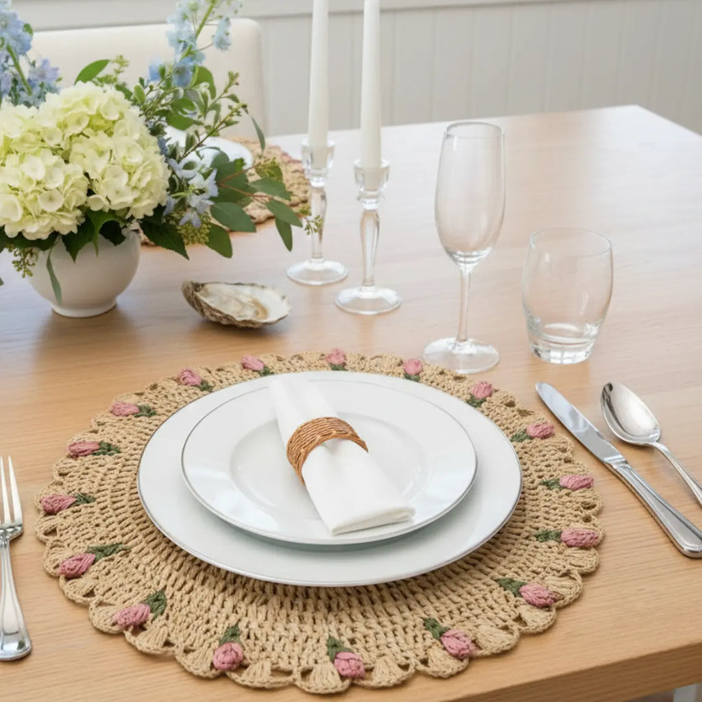 Tulip Floral Raffia Placemats Payton James