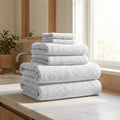 Turkish Cotton Ribbed 6-Piece Bath Towel Set by Great Bay Home in soft gray.