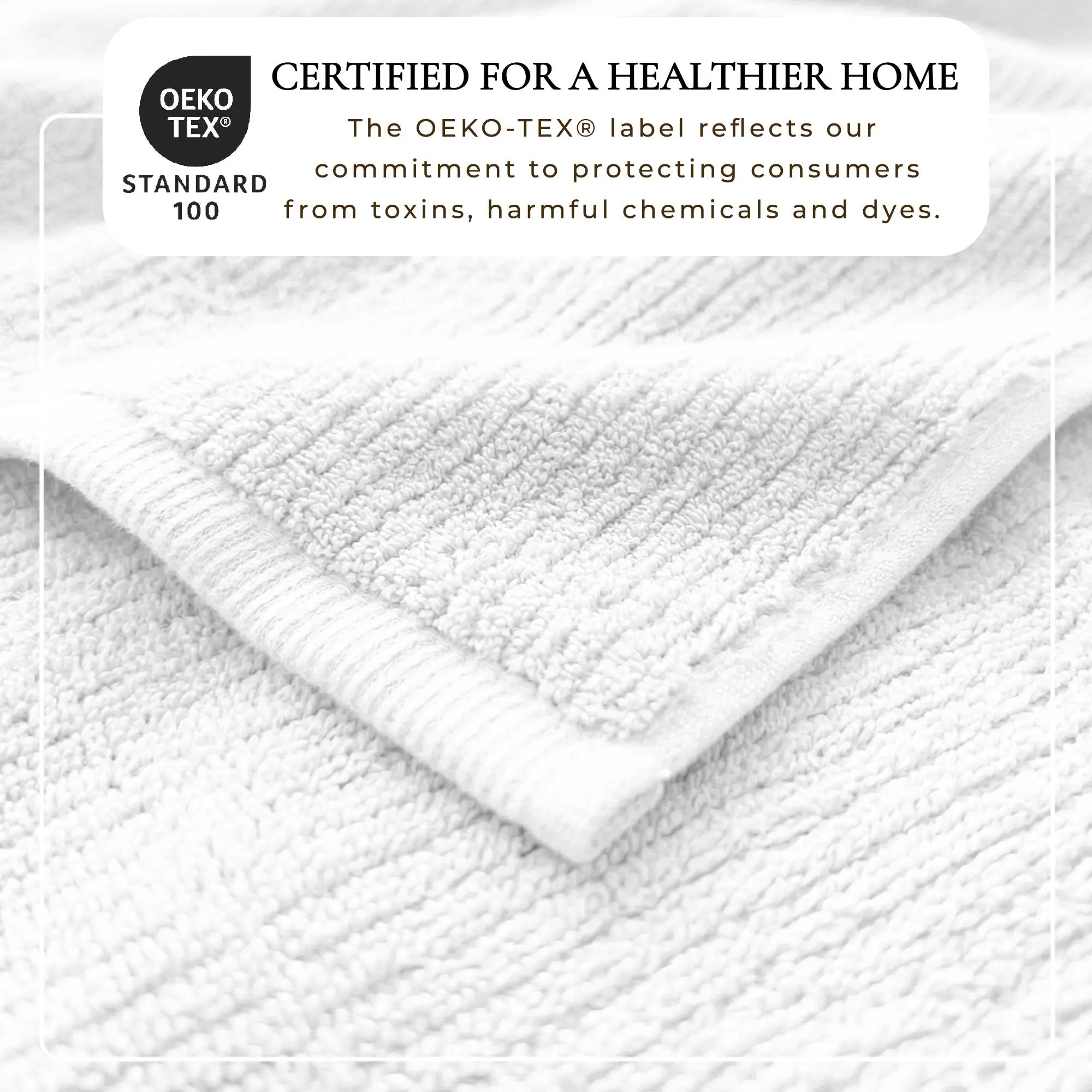 Turkish cotton ribbed 6-piece bath towel set, Georgiana Collection, by Great Bay Home, white