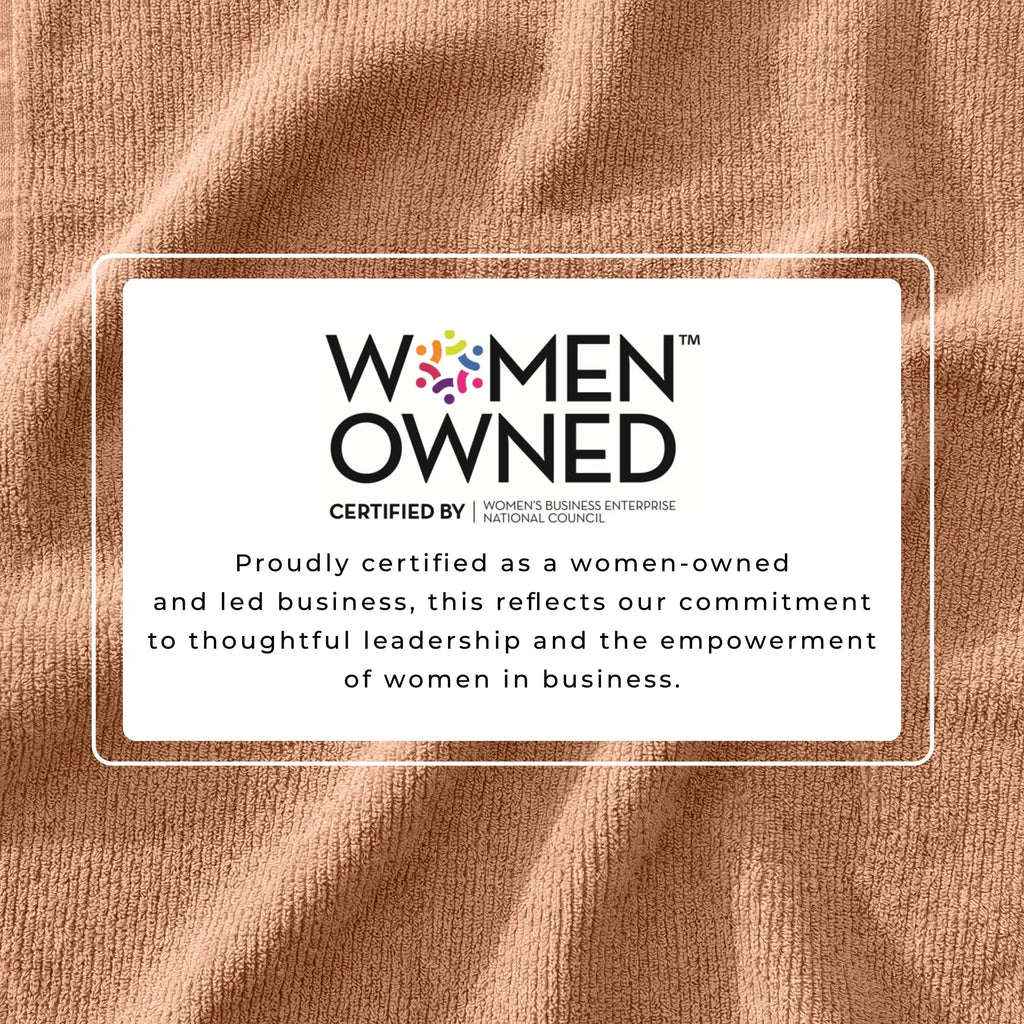Georgiana Turkish cotton ribbed 6-piece bath towel set by Great Bay Home with Women Owned badge on copper fabric.