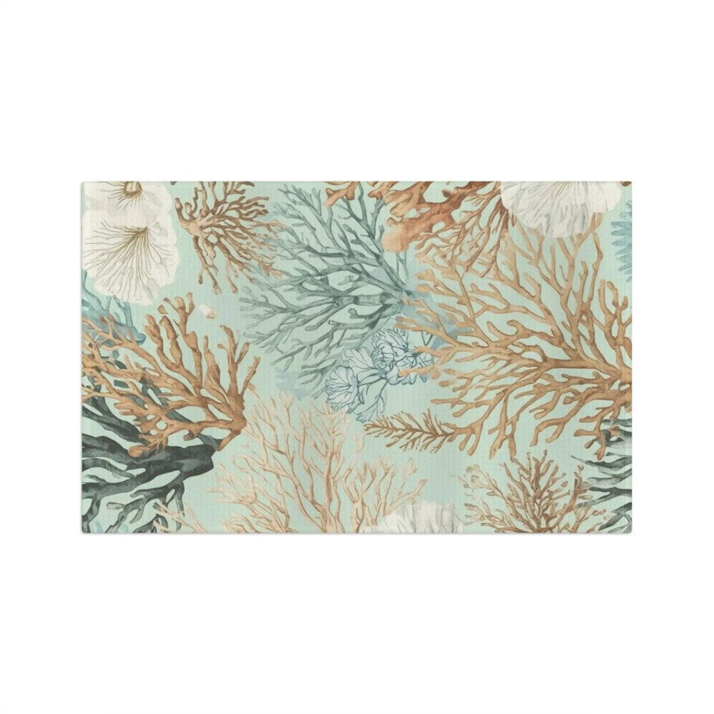 Coastal Coral Reef Kitchen Towel Printify