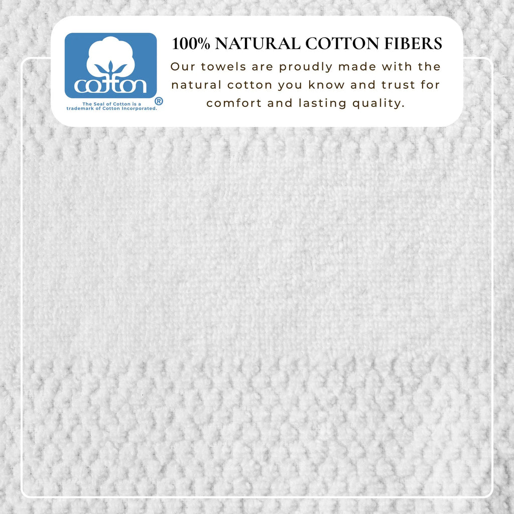 100% Cotton Woven Texture Bath Towel Set by Great Bay Home, Marbella Collection, white