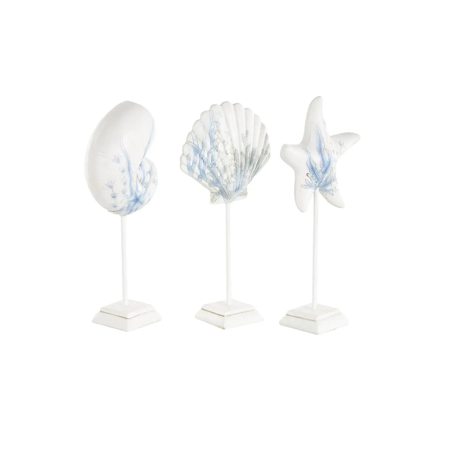 Coastal Sea Life Sculptures Set Loving Coastal Living