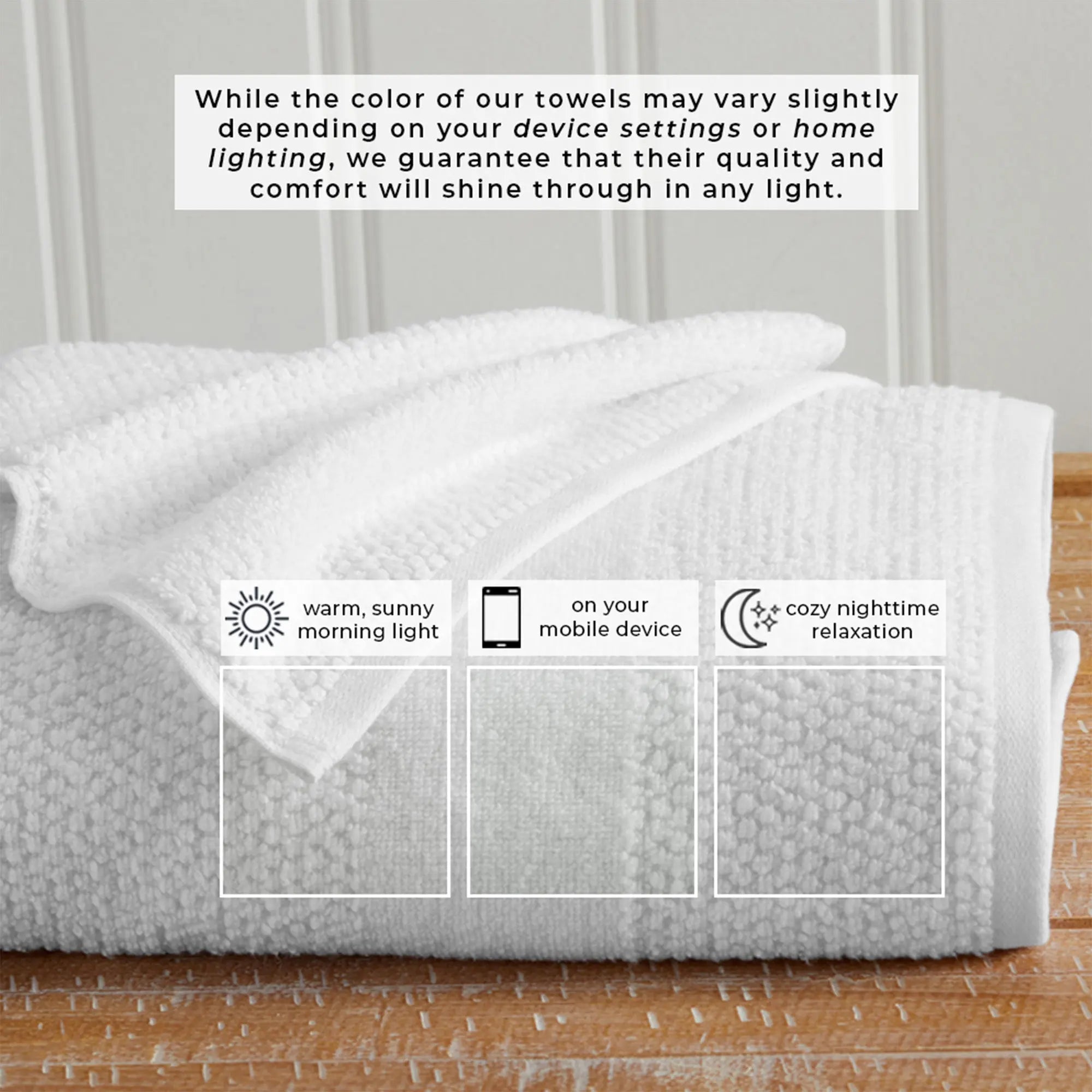 100% Cotton Woven Texture Bath Towel Set - Marbella Collection by Great Bay Home, white towels