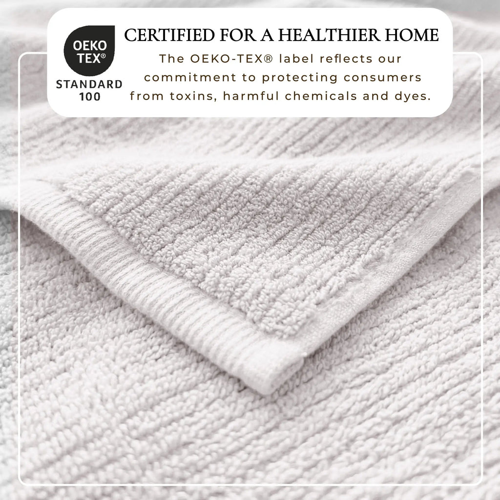 Turkish Cotton Ribbed 6-Piece Bath Towel Set Georgiana Collection by Great Bay Home in white.