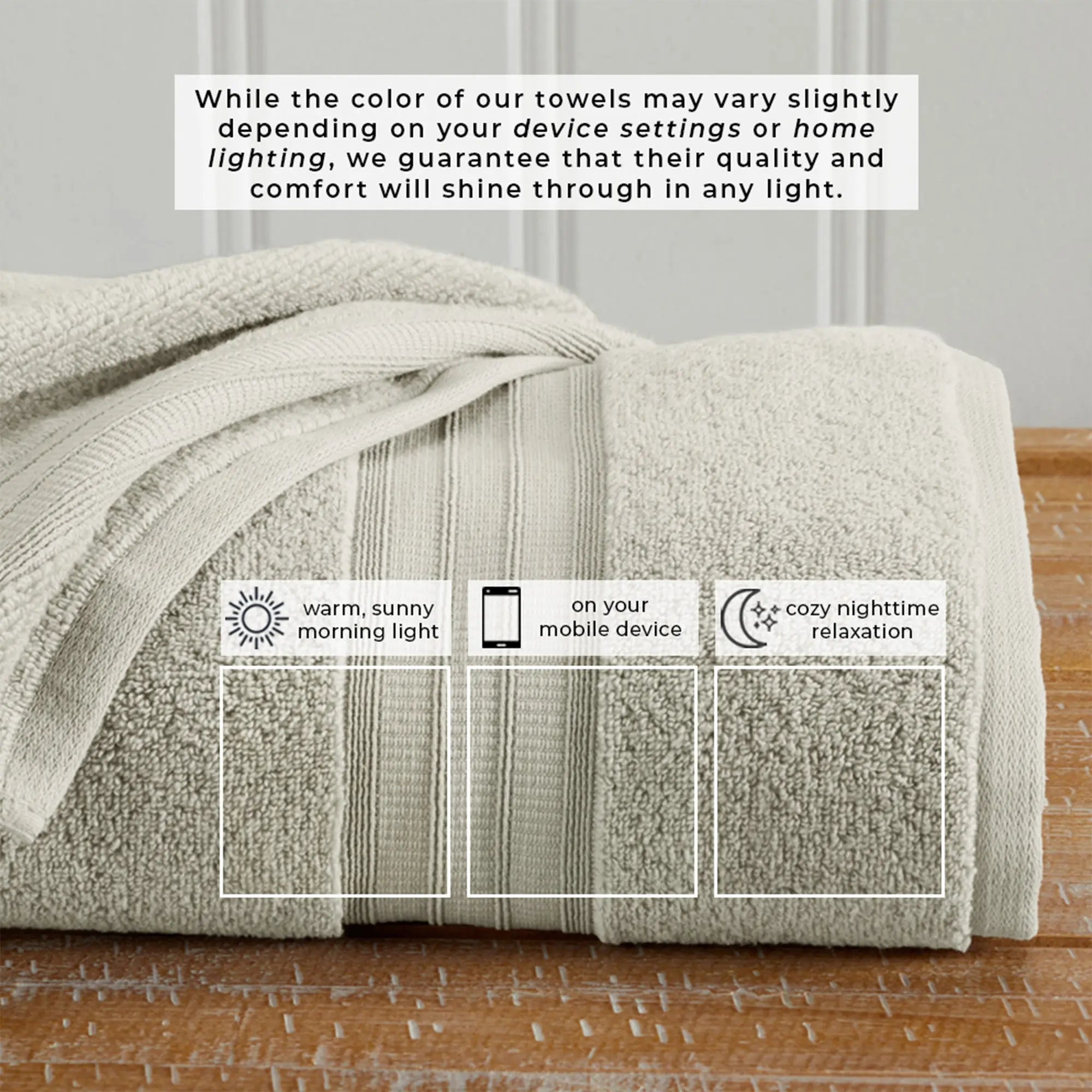 Bath towel set by Great Bay Home, 3-piece, beige, 100% cotton