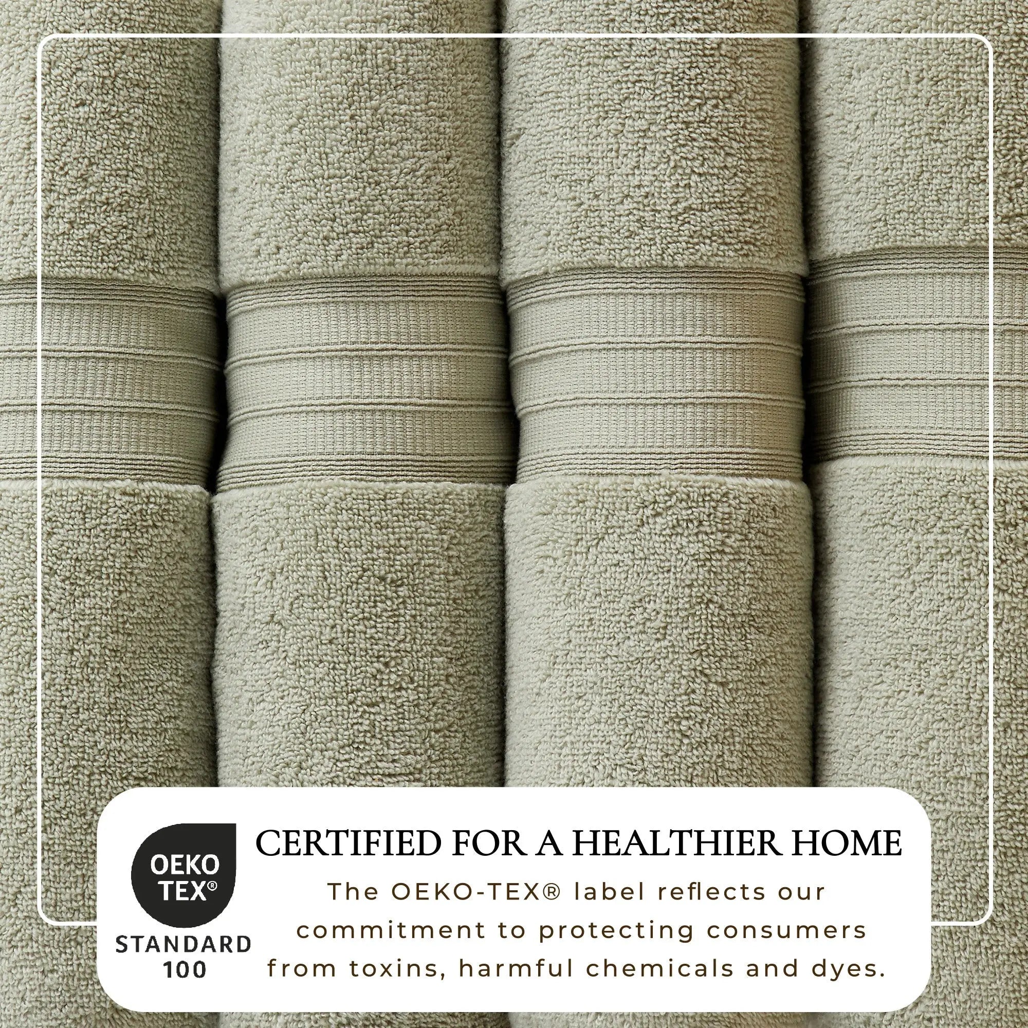 100% cotton bath towel set, Chiara Collection by Great Bay Home; beige towels, OEKO-TEX certified