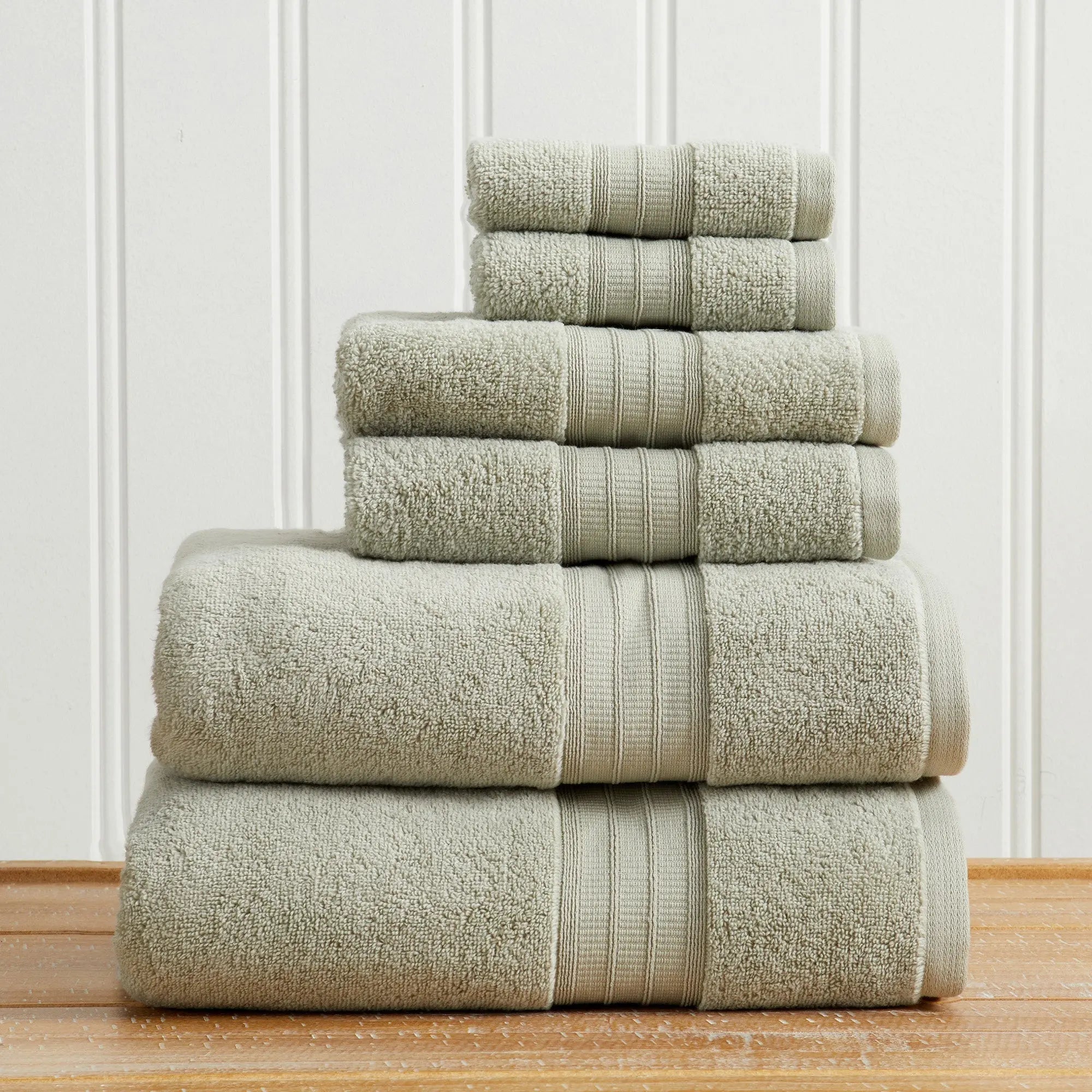 Bath towel set, beige, 100% cotton from Chiara Collection